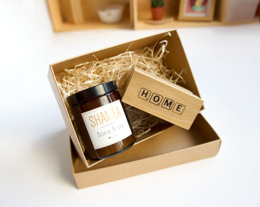 Coffret cadeau bougie parfumée + support téléphone