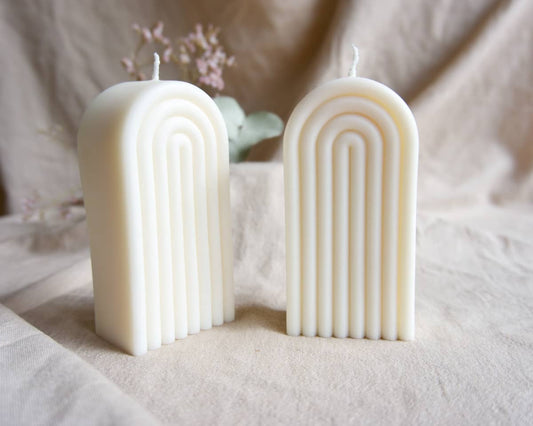 Bougie design décorative arche blanche