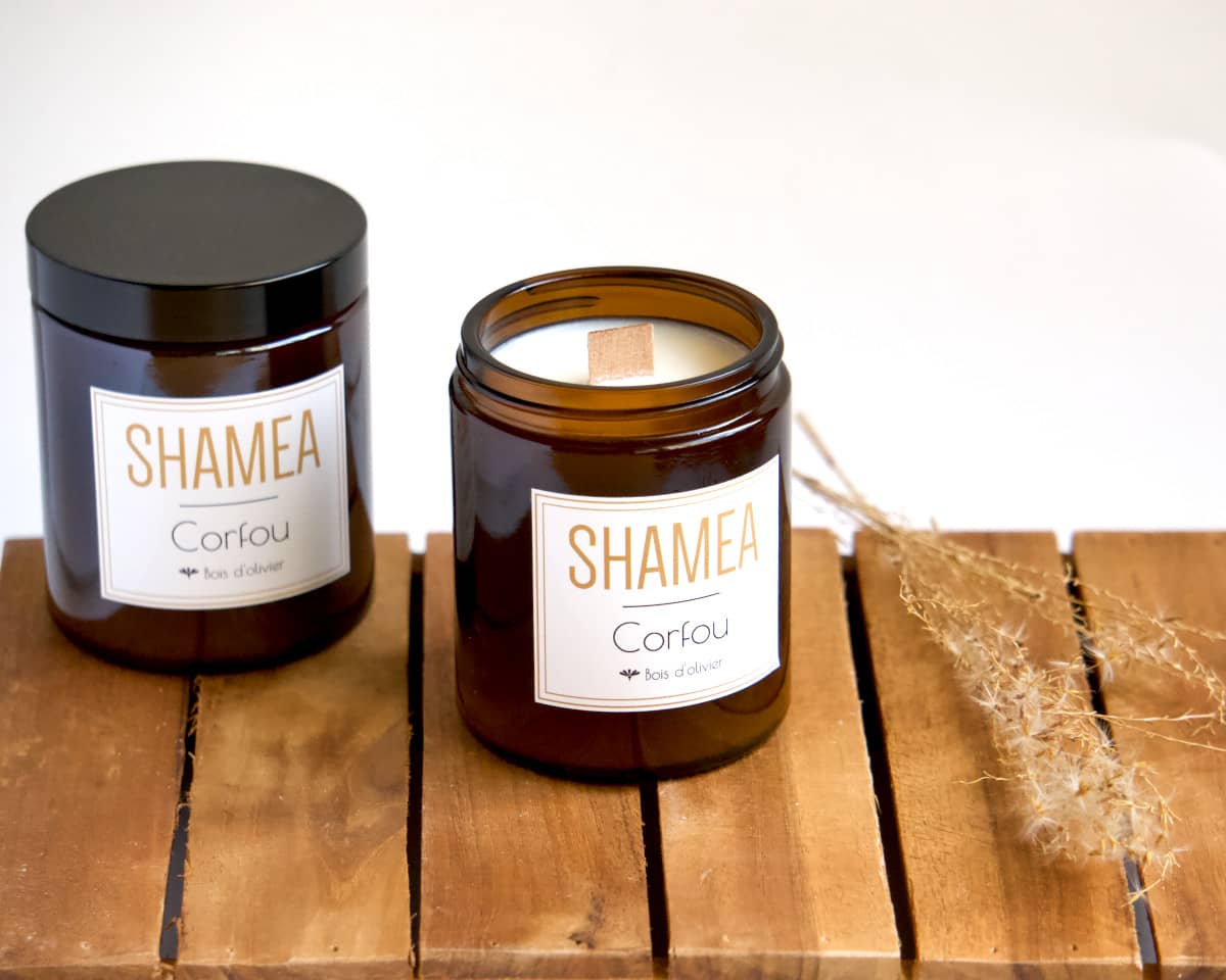 Bougie bois d'olivier naturelle